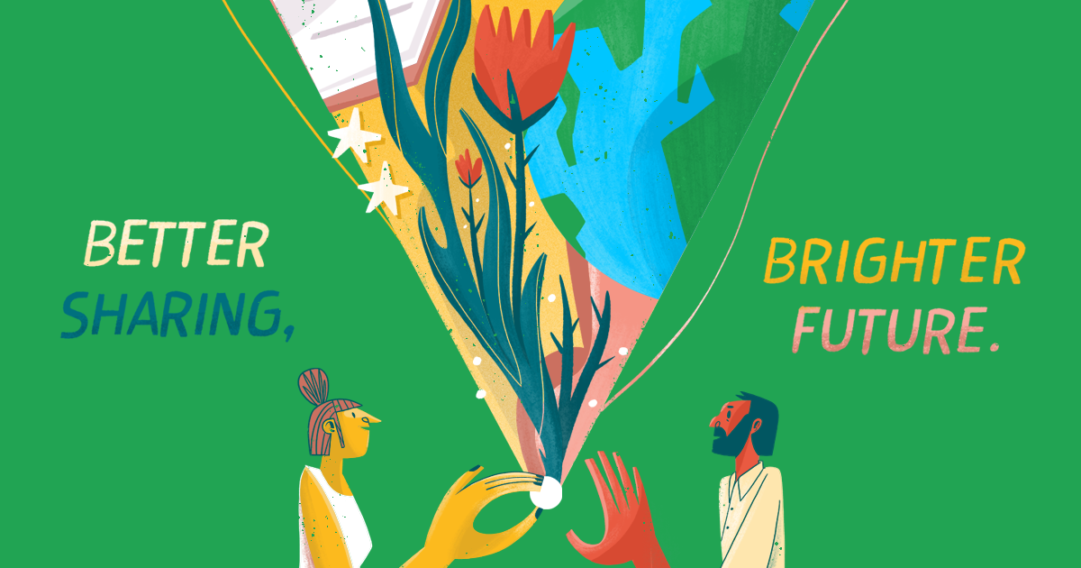 Better Sharing, Brighter Future illustration by David Espinosa for Creative Commons under BY-SA license